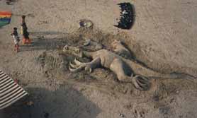 Luftbild Drachen im Sand 1